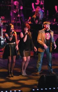 (From left to right) Jeena Williams, Toni Meade and Scott Bets (Mr. Hips) belt out a hot number.