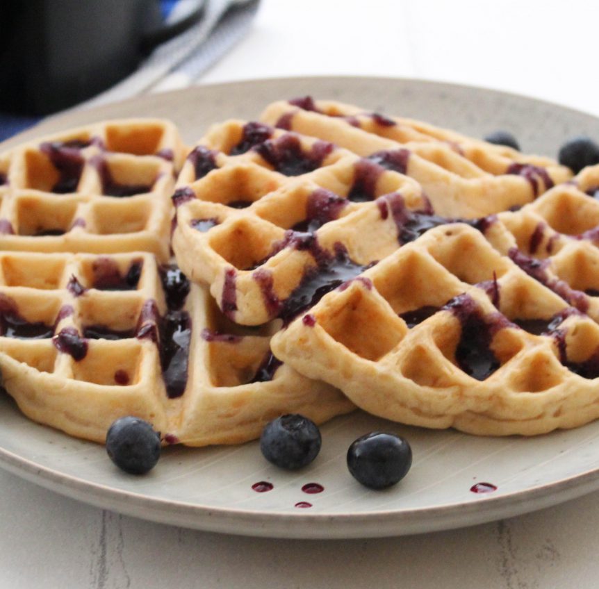 High Protein Lentil Waffles with Blueberry Chutney - Colorado Country ...