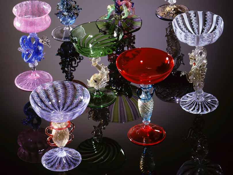 collection of glassworks by artists