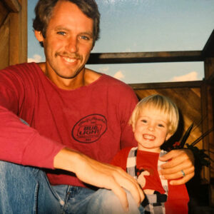 Mace and Travis at home in Evergreen, Colorado, in 1985.